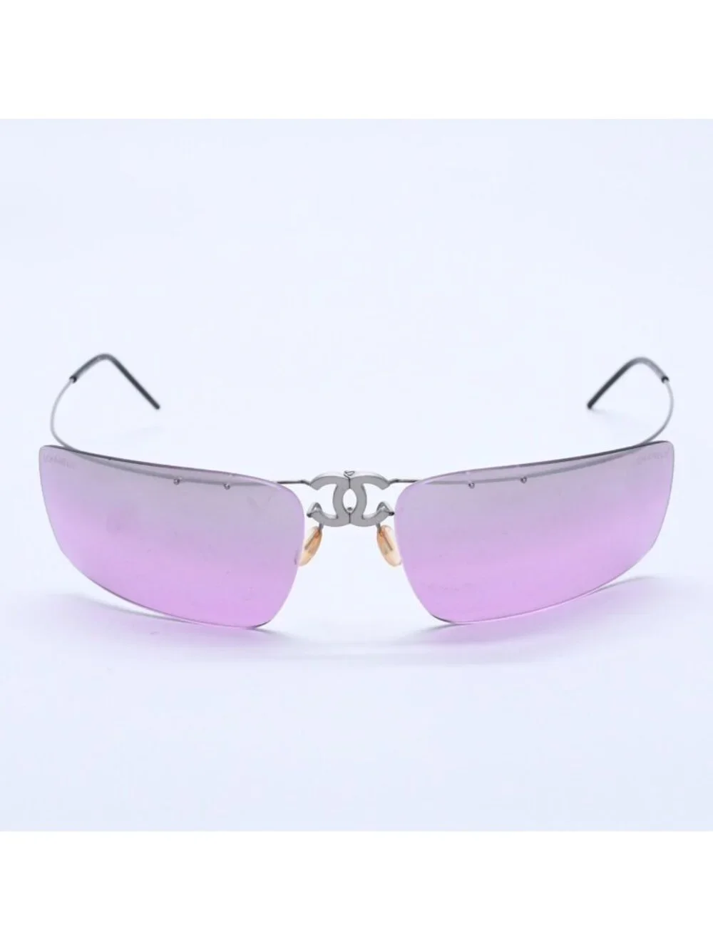 Chanel Folding Front CC Logo Sunglasses 62 17 Purple Lens Eyewear